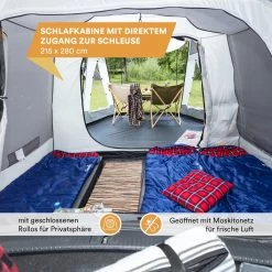 Skandika Pitea XL UP Tent – Koepeltenten - Autotent – 4 Persoons Campingtent Voor SUV, Caddy, Auto, CUV – Vrijstaand – Met/zonder Slaapcabine – Max. Stahoogte 200 Cm – Waterdicht Met 3000mm Waterkolom - 515 X 300 X 200 Cm (LxBxH) – Kamperen - Grijs -Kampeerclub 1200x1200 1508