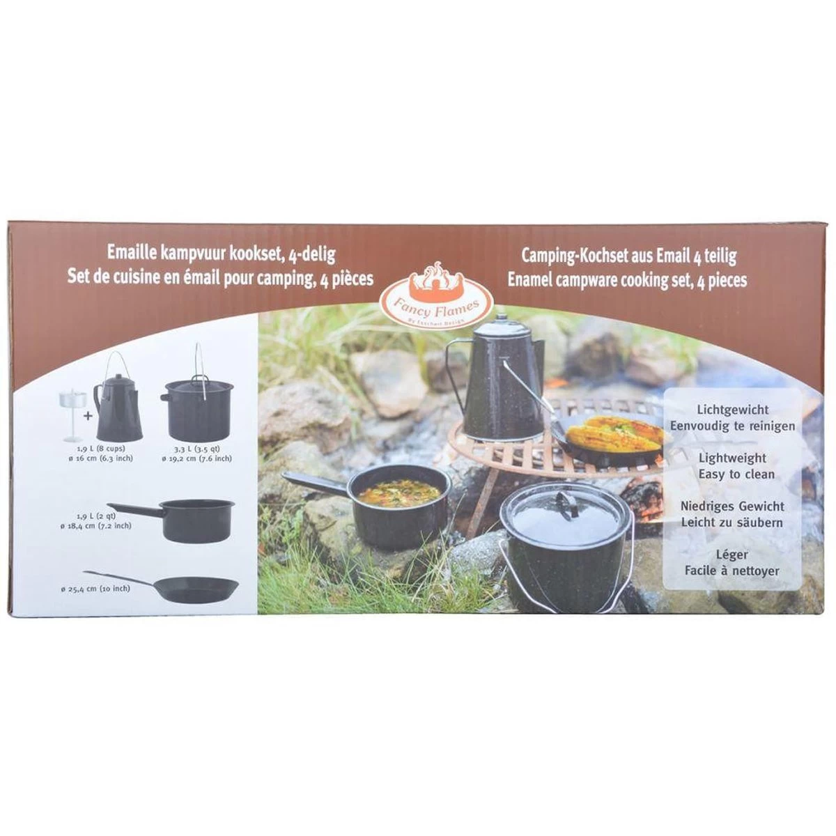ESSCHERT DESIGN Pannenset Kampvuur - 4 Delig - Outdoor - Metaal 11 ESSCHERT DESIGN Pannenset Kampvuur - 4 Delig - Outdoor - Metaal - Afbeelding 11