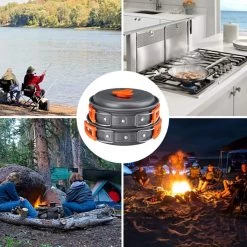 Camping Outdoor Kookset 13-delig Camping Servies En Pannen Pannenset Keukengerei - BPA-vrij & Geen Giftige Stoffen - Opvouwbaar & Licht - Ideaal Voor Reizen, Festival, Wandelen -Kampeerclub 1200x1200 1531