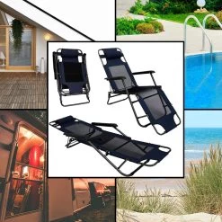 Ligstoel 180x60cm - Opvouwbaar Campingstoel Ligbed Strandstoel Tuinstoel Vouwligstoel Blauw -Kampeerclub 1200x1200 169