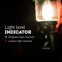 Favour L0818 Retro Camping Lamp Oplaadbaar LED, 320 Lumen, IP64 Waterdicht, Draagbare Kampeerlamp, Tentlamp, Acculamp, Traploos Dimbare Lamp Incl. Kaarslicht-modus, Groen -Kampeerclub 1200x1200 1750