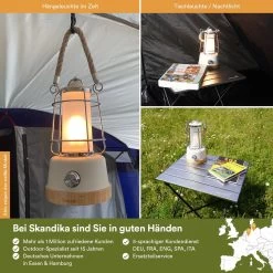 Skandika Kiruna LED-Lamp – Tentlampen – Campinglampen – Buiten Lantaarn – Buitenverlichting – Buiten Lamp - Retro Outdoor Camping Lamp Met Powerbank, Traploos Dimbaar, Draadloos, Oplaadbare Batterij, USB, Warm En Koud Wit, 75h Lichtduur – Groen -Kampeerclub 1200x1200 1788