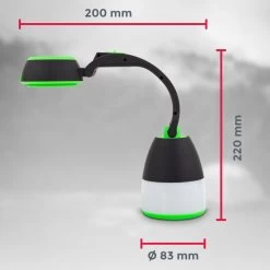 B.K.Licht - LED Kampeerlamp - Zaklamp - 3 In 1 Zaklantaarn Voor Kinderen - Tafellamp - Tentlamp - Opvouwbaar - Zwart Groen - 140 Lumen - IP20 -Kampeerclub 1200x1200 1804