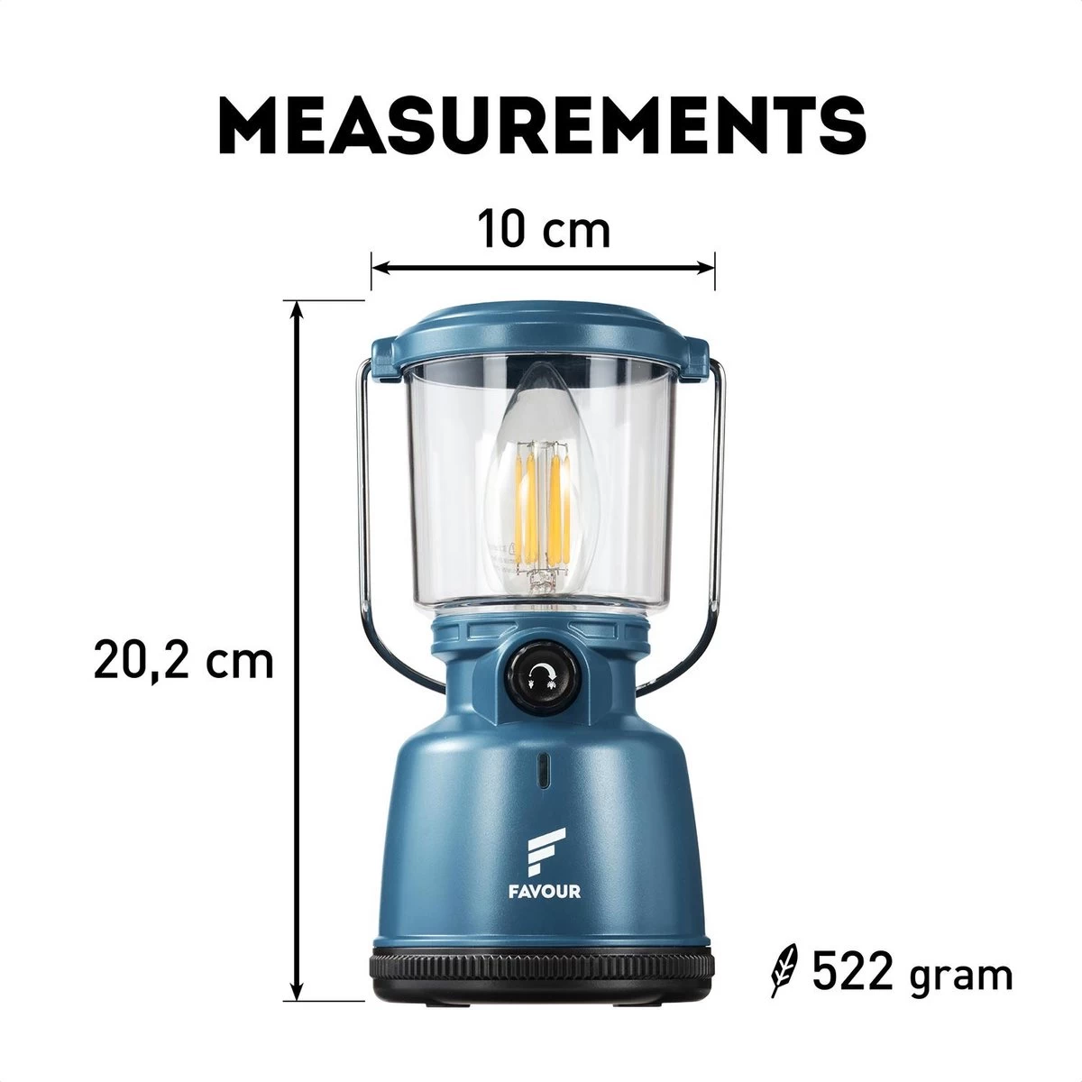 Favour L0818 Retro Camping Lamp Oplaadbaar LED, 320 Lumen, IP64 Waterdicht, Draagbare Kampeerlamp, Tentlamp, Acculamp, Traploos Dimbare Lamp Incl. Kaarslicht-modus, Blauw 2 Favour L0818 Retro Camping Lamp Oplaadbaar LED, 320 Lumen, IP64 Waterdicht, Draagbare Kampeerlamp, Tentlamp, Acculamp, Traploos Dimbare Lamp Incl. Kaarslicht-modus, Blauw - Afbeelding 2
