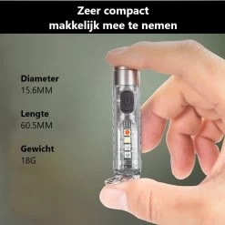 JGS Mini Zaklamp-Led-400 Lumen-USB-C-Oplaadbaar-Sleutelhanger-multifunctioneel-JGS Multicard -Kampeerclub 1200x1200 1895