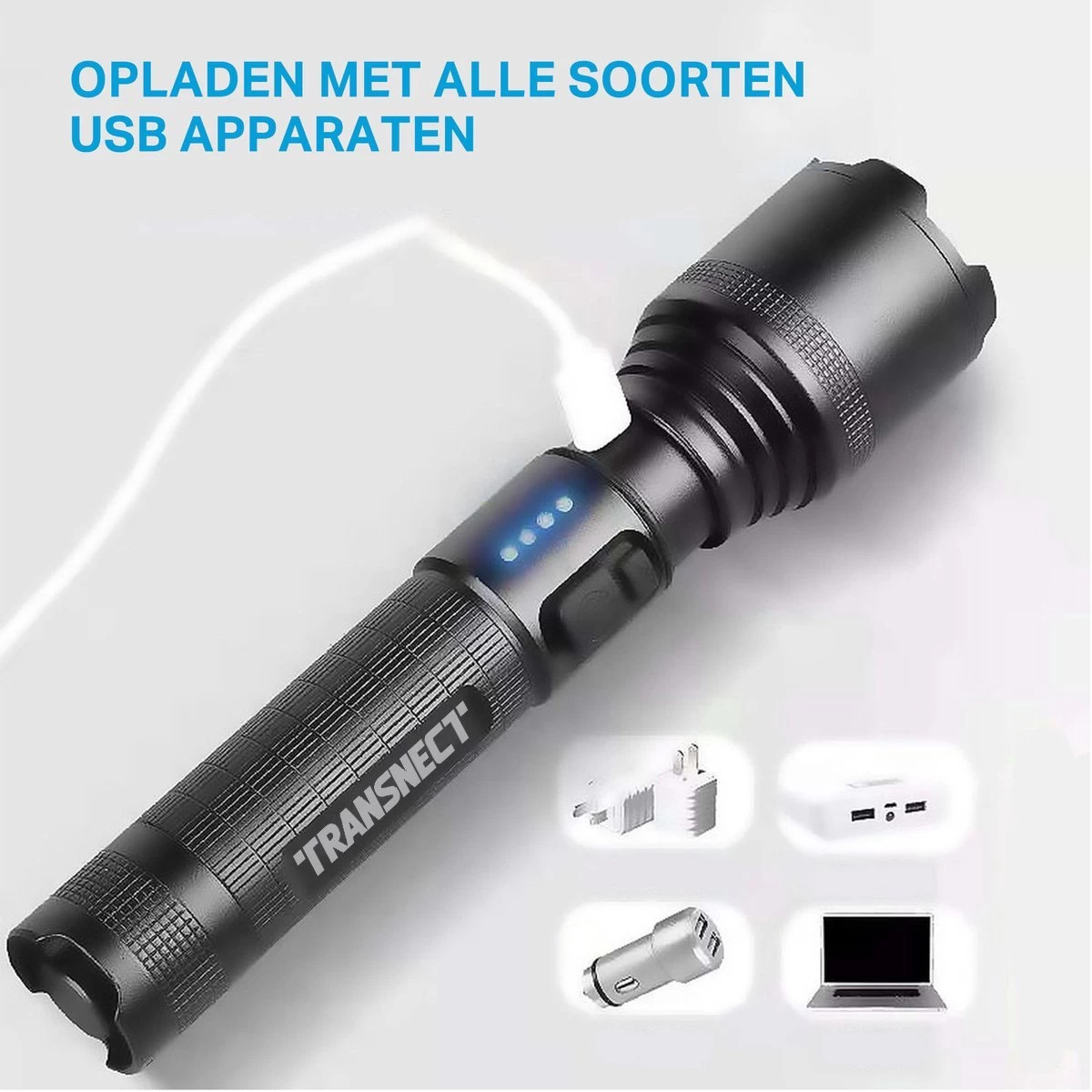 Zaklamp LED Oplaadbaar - 2000 Lumen - Inclusief 18650 En Batterijen Kabel - USB Oplaadbaar - Waterdicht - Voor Camping, Fishing, Emergency 2 Zaklamp LED Oplaadbaar - 2000 Lumen - Inclusief 18650 En Batterijen Kabel - USB Oplaadbaar - Waterdicht - Voor Camping, Fishing, Emergency - Afbeelding 2