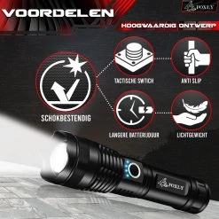 FOXLY Militaire LED Zaklamp PRO XI (Inclusief Oplader En Batterij) - Opbergdoos - Waterproof - Telescopische Lens - Schokbestendig - 3000 Lumen -Kampeerclub 1200x1200 1915