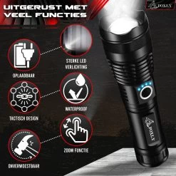FOXLY Militaire LED Zaklamp PRO XI (Inclusief Oplader En Batterij) - Opbergdoos - Waterproof - Telescopische Lens - Schokbestendig - 3000 Lumen -Kampeerclub 1200x1200 1916