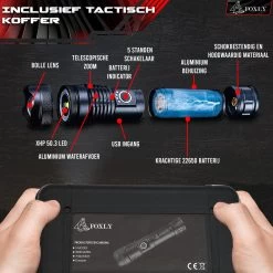FOXLY Militaire LED Zaklamp PRO XI (Inclusief Oplader En Batterij) - Opbergdoos - Waterproof - Telescopische Lens - Schokbestendig - 3000 Lumen -Kampeerclub 1200x1200 1919