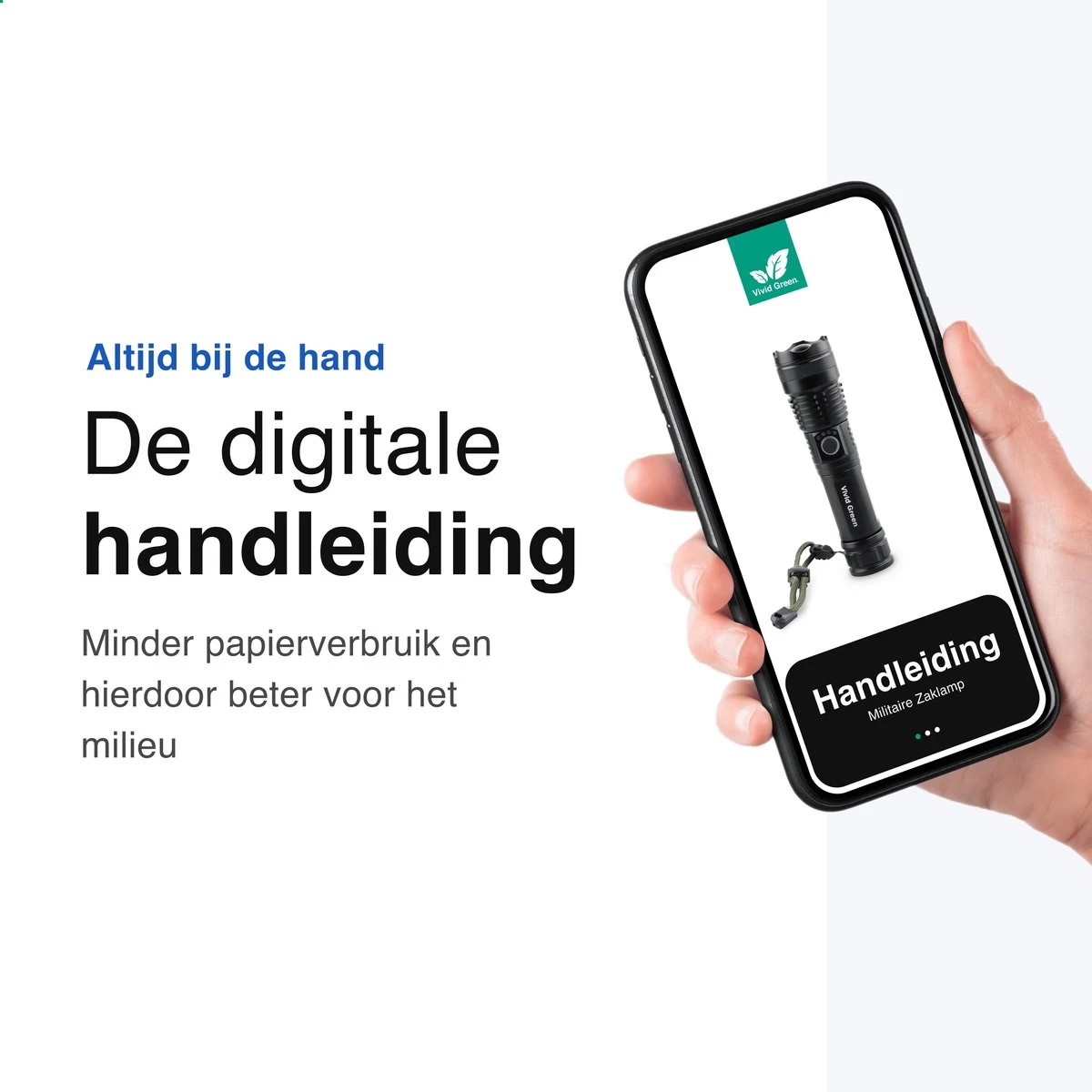 Vivid Green Militaire LED Zaklamp - Oplaadbaar - 2500 Lumen - 5000mAh - Zwart 8 Vivid Green Militaire LED Zaklamp - Oplaadbaar - 2500 Lumen - 5000mAh - Zwart - Afbeelding 8