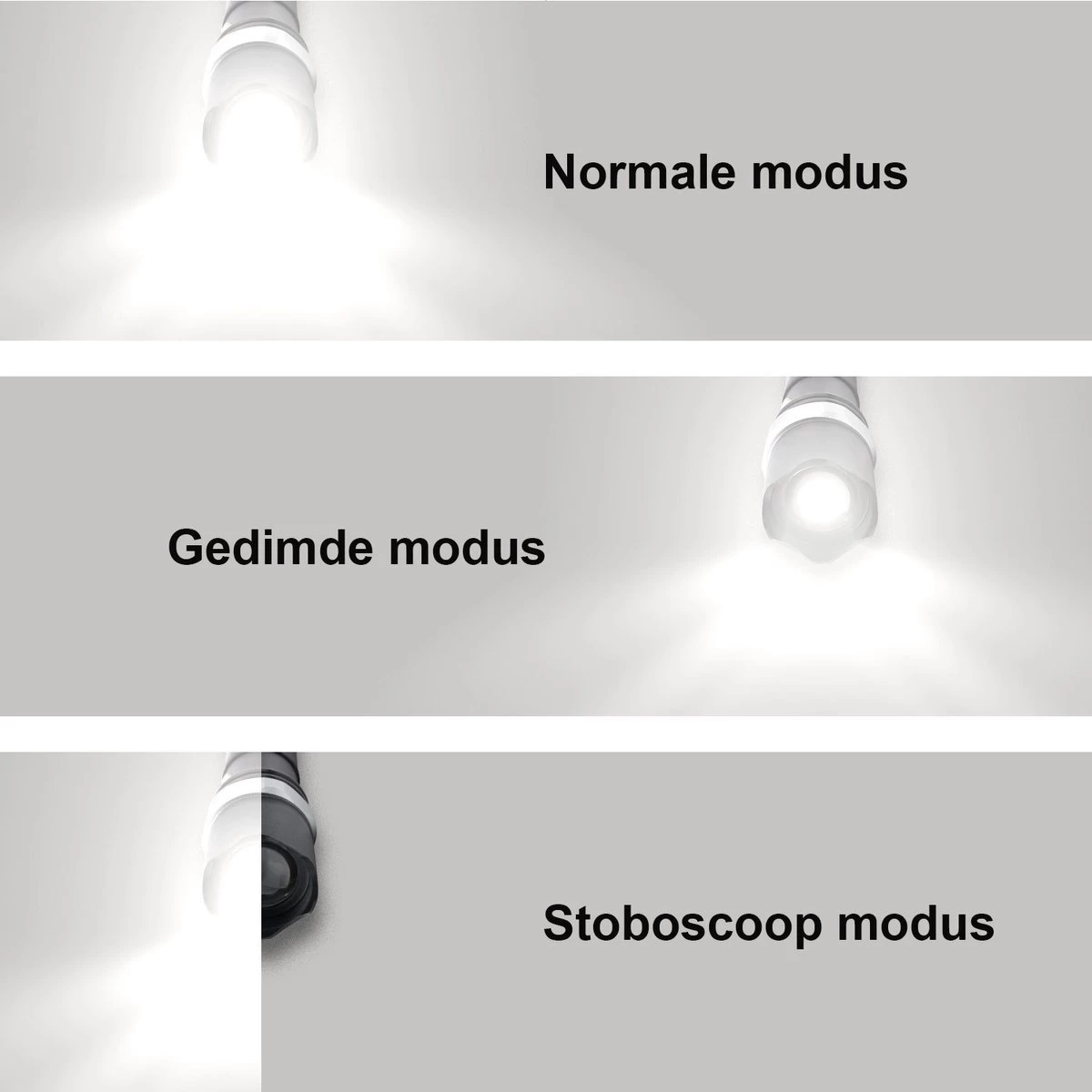 Zaklamp LED Oplaadbaar - Complete Set Met Lader En Autolader - Zoom En Stroboscoop Functies - Waterdicht 5 Zaklamp LED Oplaadbaar - Complete Set Met Lader En Autolader - Zoom En Stroboscoop Functies - Waterdicht - Afbeelding 5