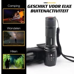 MM Brands Zaklamp - Militaire Schijnwerper - LED Zaklamp - Ook Voor Kinderen - Waterproof - 800 Lumen - 1km - 5 Standen - 2x -Kampeerclub 1200x1200 2122