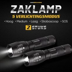 MM Brands Zaklamp - Militaire Schijnwerper - LED Zaklamp - Ook Voor Kinderen - Waterproof - 800 Lumen - 1km - 5 Standen - 2x -Kampeerclub 1200x1200 2123
