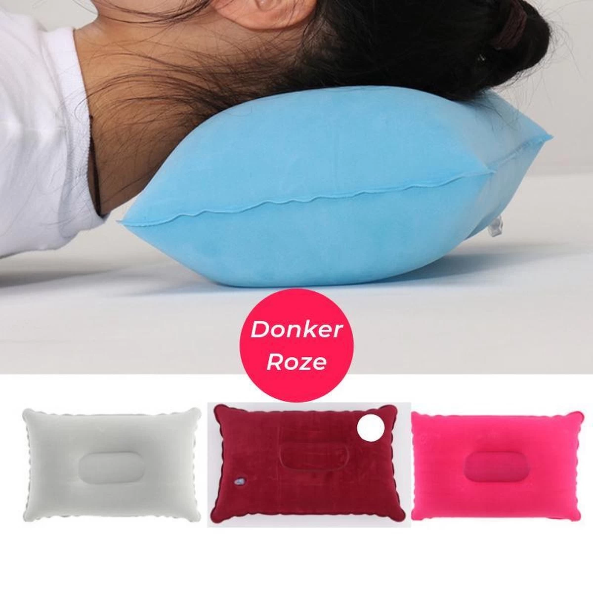 Reiskussen - Opblaasbaar Kampeer Kussen – Hippyfy – Strand Kussen - Zachte Lounge Kussen - Festival Kussen – Picknick Kussen - Vliegtuig Kussen – Hoofdkussentje - Kamperen – Op Reis – Opblaasbare Kussentje – Donker Roze 5 Reiskussen - Opblaasbaar Kampeer Kussen – Hippyfy – Strand Kussen - Zachte Lounge Kussen - Festival Kussen – Picknick Kussen - Vliegtuig Kussen – Hoofdkussentje - Kamperen – Op Reis – Opblaasbare Kussentje – Donker Roze - Afbeelding 5