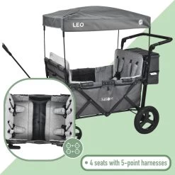 FableKids LEO X4Plus Opvouwbare Wagen Met Dak Fossil Grey -Kampeerclub 1200x1200 2200