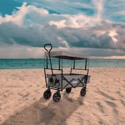 AREBOS Handwagen Vouwbare Dak Handwagen Vouwbare Trolley Uitrustingswagen Grijs -Kampeerclub 1200x1200 2230