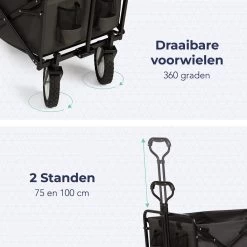 LifeGoods Bolderkar - Opvouwbaar - Draaibare Wielen - 2 Standen - 70KG Draagkracht - Grijs 13 LifeGoods Bolderkar - Opvouwbaar - Draaibare Wielen - 2 Standen - 70KG Draagkracht - Grijs -Kampeerclub 1200x1200 2236