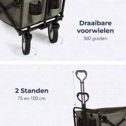 LifeGoods Bolderkar - Opvouwbaar - Draaibare Wielen - 2 Standen - 70KG Draagkracht - Groen 12 LifeGoods Bolderkar - Opvouwbaar - Draaibare Wielen - 2 Standen - 70KG Draagkracht - Groen -Kampeerclub 1200x1200 2248