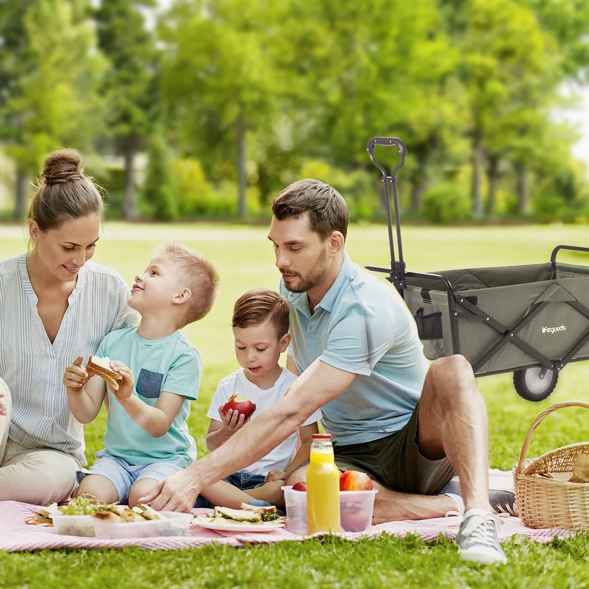 LifeGoods Bolderkar - Opvouwbaar - Draaibare Wielen - 2 Standen - 70KG Draagkracht - Groen 6 LifeGoods Bolderkar - Opvouwbaar - Draaibare Wielen - 2 Standen - 70KG Draagkracht - Groen - Afbeelding 6