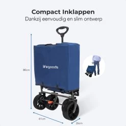 LifeGoods Bolderkar - Opvouwbaar - Tot 120KG - 103L - Extra Draagtas En Duwstang - Wasbaar Polyester - 98x45cm - Blauw/Grijs 17 LifeGoods Bolderkar - Opvouwbaar - Tot 120KG - 103L - Extra Draagtas En Duwstang - Wasbaar Polyester - 98x45cm - Blauw/Grijs -Kampeerclub 1200x1200 2260