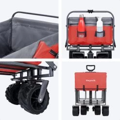 LifeGoods Bolderkar - Opvouwbaar - Tot 80KG - 94L - Wasbaar Polyester - 98x45cm - Rood/Grijs -Kampeerclub 1200x1200 2275