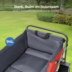 LifeGoods Bolderkar - Opvouwbaar - Tot 80KG - 94L - Wasbaar Polyester - 98x45cm - Rood/Grijs -Kampeerclub 1200x1200 2279