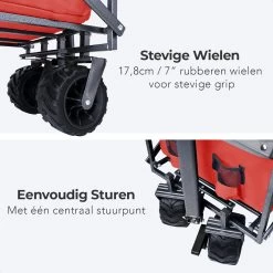 LifeGoods Bolderkar - Opvouwbaar - Tot 80KG - 94L - Wasbaar Polyester - 98x45cm - Rood/Grijs -Kampeerclub 1200x1200 2281