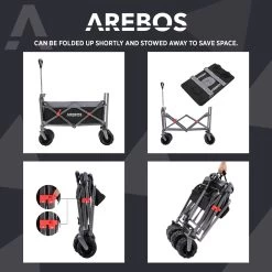 AREBOS Handkar | Transportwagen | Apparatuurwagen | Opvouwbaar | Zwart / Grijs -Kampeerclub 1200x1200 2294