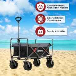 AREBOS Handkar | Transportwagen | Apparatuurwagen | Opvouwbaar | Zwart / Grijs -Kampeerclub 1200x1200 2297