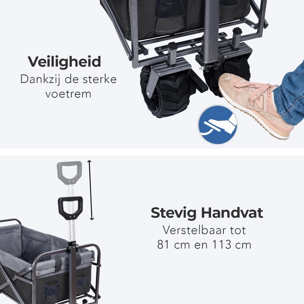 LifeGoods Bolderkar - Opvouwbaar - Tot 80KG - 94L - Wasbaar Polyester - 98x45cm - Zwart/Grijs 9 LifeGoods Bolderkar - Opvouwbaar - Tot 80KG - 94L - Wasbaar Polyester - 98x45cm - Zwart/Grijs - Afbeelding 9