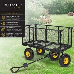 Exxen KESSER® Bolderkar, 550 Kg Belastbaar, Tuinwagen, Transportwagen, Tuinwagen, Uitneembaar Zeil, Gereedschapswagen, Handwagen, Veelzijdig Inzetbaar, Zwart -Kampeerclub 1200x1200 2315