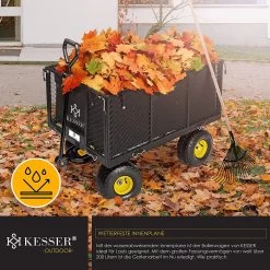 Exxen KESSER® Bolderkar, 550 Kg Belastbaar, Tuinwagen, Transportwagen, Tuinwagen, Uitneembaar Zeil, Gereedschapswagen, Handwagen, Veelzijdig Inzetbaar, Zwart -Kampeerclub 1200x1200 2317