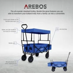 AREBOS Handwagen Vouwbare Dak Handwagen Vouwbare Trolley Uitrustingswagen Blauw 19 AREBOS Handwagen Vouwbare Dak Handwagen Vouwbare Trolley Uitrustingswagen Blauw -Kampeerclub 1200x1200 2407