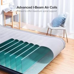 Sable Luxe Queen Size 2 Persoons Luchtmatras Met Ingebouwd Kussen, Opblaasbaar Luchtbed Met Ingebouwde Elektrische Pomp Voor Kamperen, Reizen Of Overnachtende Gasten Of Festival -Kampeerclub 1200x1200 2417