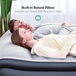 Sable Luxe Queen Size 2 Persoons Luchtmatras Met Ingebouwd Kussen, Opblaasbaar Luchtbed Met Ingebouwde Elektrische Pomp Voor Kamperen, Reizen Of Overnachtende Gasten Of Festival -Kampeerclub 1200x1200 2418