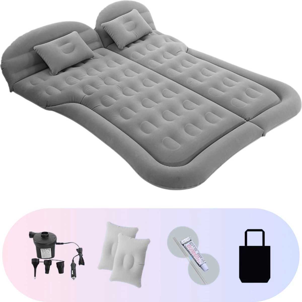 Opblaasbaar Auto Matras - Auto Luchtbed Grijs - Achterbank En Achterbak - Tweepersoons 3-in-1 Universeel Automatras - Inclusief Elektrische Pomp En Accessoires - Kampeer Luchtbed Voor Reizen 1 Opblaasbaar Auto Matras - Auto Luchtbed Grijs - Achterbank En Achterbak - Tweepersoons 3-in-1 Universeel Automatras - Inclusief Elektrische Pomp En Accessoires - Kampeer Luchtbed Voor Reizen