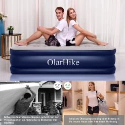 OlarHike Queen Size Luchtmatras Met Geïntegreerde Elektrische Pomp, Zelfopblazend Luchtbed, Voor 2 Personen, Premium Gastenbed, Opblaasbaar Matras Voor Camping Of Thuisgebruik, 203 X 152 X 46 Cm -Kampeerclub 1200x1200 2541