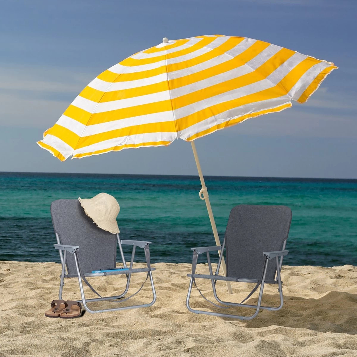 Relaxdays Strandstoel Opvouwbaar - Set Van 2 - Lage Campingstoel - Kampeerstoel Leuning - Grijs 3 Relaxdays Strandstoel Opvouwbaar - Set Van 2 - Lage Campingstoel - Kampeerstoel Leuning - Grijs - Afbeelding 3