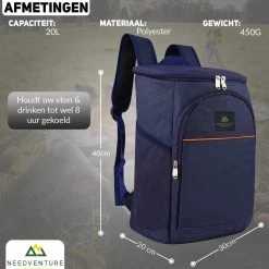 Needventure Koeltas - Lunchtas - Koelrugtas - Picknicktas - 20 Liter - Flessenhouder - Bieropener - Blauw -Kampeerclub 1200x1200 477