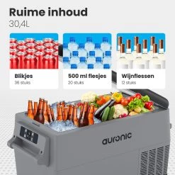 Auronic Elektrische Koelbox - 30.4L - Compressor - 12V En 240V - Grijs -Kampeerclub 1200x1200 502