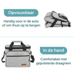 ForDig Koeltas L Grijs (15 Liter) - Gemaakt Van 600D Polyester Met PEVA-Voering - Ruimte Voor 20 Blikjes Of 10 Halve Liter Flessen - Opvouwbaar Koel Tas Met Easy-Acces Flap - Ruimte Voor Bestek - Picknick Cool Bag - Coolerbag - Grote Cooler -Kampeerclub 1200x1200 516
