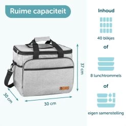 ForDig Koeltas XL Grijs (30 Liter) - Gemaakt Van 600D Polyester Met PEVA-Voering - Ruimte Voor 40 Blikjes Of 20 Halve Liter Flessen - Opvouwbaar Koel Tas Met Easy-Acces Flap - Ruimte Voor Bestek - Picknick Cool Bag - Coolerbag - Grote Cooler 9 ForDig Koeltas XL Grijs (30 Liter) - Gemaakt Van 600D Polyester Met PEVA-Voering - Ruimte Voor 40 Blikjes Of 20 Halve Liter Flessen - Opvouwbaar Koel Tas Met Easy-Acces Flap - Ruimte Voor Bestek - Picknick Cool Bag - Coolerbag - Grote Cooler -Kampeerclub 1200x1200 690