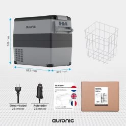 Auronic Elektrische Koelbox - 49.5L - Compressor - 12V En 240V - Grijs -Kampeerclub 1200x1200 730