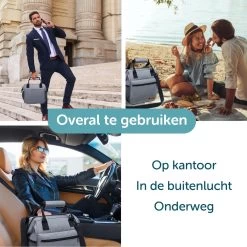 ForDig Lunchtas Grijs - Koeltas Gemaakt Van 600D Polyester Met PEVA-Voering - Ruimte Voor Lunchtrommel / Snacks / Blikjes - Koel Tas Met Mesh Opbergruimtes En Ruimte Voor Bestek - Lunch Tas Cool Bag - Coolerbag - Kleine Cooler -Kampeerclub 1200x1200 743