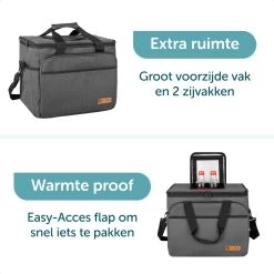 ForDig Koeltas XL Zwart (30 Liter) - Gemaakt Van 600D Polyester Met PEVA-Voering - Ruimte Voor 40 Blikjes Of 20 Halve Liter Flessen - Opvouwbaar Koel Tas Met Easy-Acces Flap - Ruimte Voor Bestek - Picknick Cool Bag - Coolerbag - Grote Cooler -Kampeerclub 1200x1200 850