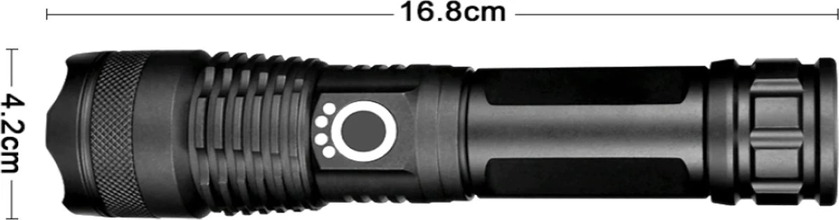 Merkloos Professionele Oplaadbare Led Zaklamp DBW Light XHP50 3200 Lumen 4 Merkloos Professionele Oplaadbare Led Zaklamp DBW Light XHP50 3200 Lumen - Afbeelding 4