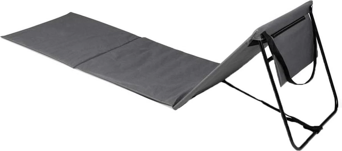 Strandmat Opvouwbaar Met Schouderband - Strandstoel Grijs 145x47x52 2 Strandmat Opvouwbaar Met Schouderband - Strandstoel Grijs 145x47x52 - Afbeelding 2