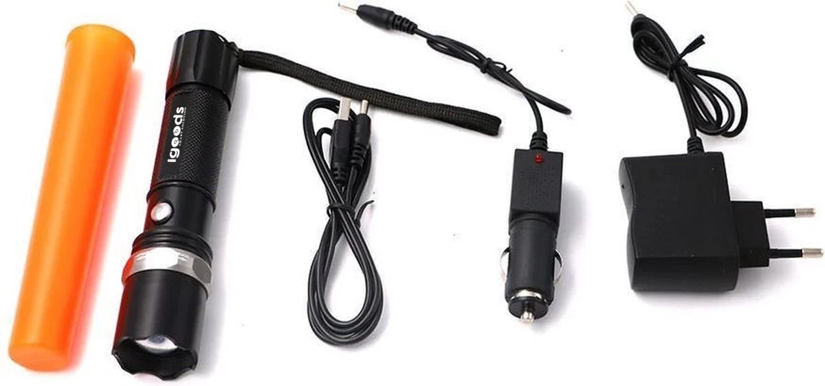 Igoods LED Zaklamp Oplaadbaar - Militaire Flashlight 5 Igoods LED Zaklamp Oplaadbaar - Militaire Flashlight - Afbeelding 5