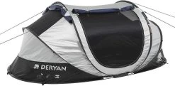 Deryan Cocoon Pop Up Tent - Slaapzak - Luchtbed - Luchtpomp - 4 Persoons - Zilver -Kampeerclub 1200x588 4