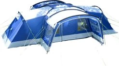 Skandika Nimbus Sleeper 12 Tent – Koepeltenten – 12 Persoons Familietent - Campingtent – Muggengaas – Sleeper Technology (3 Extra Donkere Slaapcabines) – 760 X 630 X 215 Cm (LxBxH) – 5000 Mm Waterkolom – Camping, Tuin – Kamperen – Blauw/wit